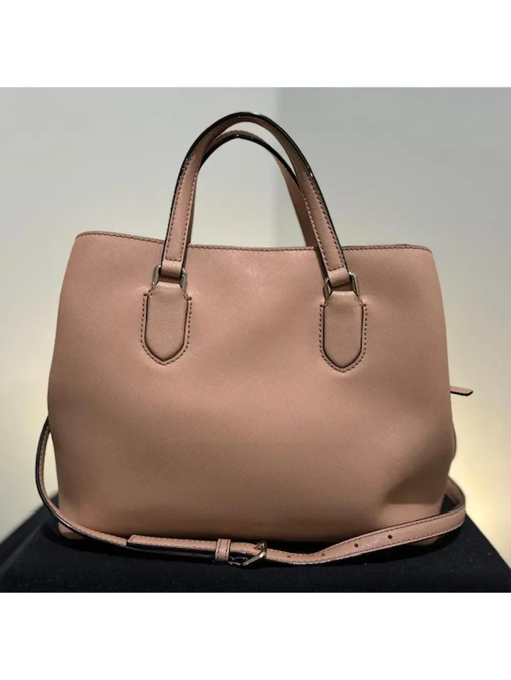 👜 Kate Spade Evangelie WKRU3930 Camel Nude Leather Satchel *GUC Pretty & classy